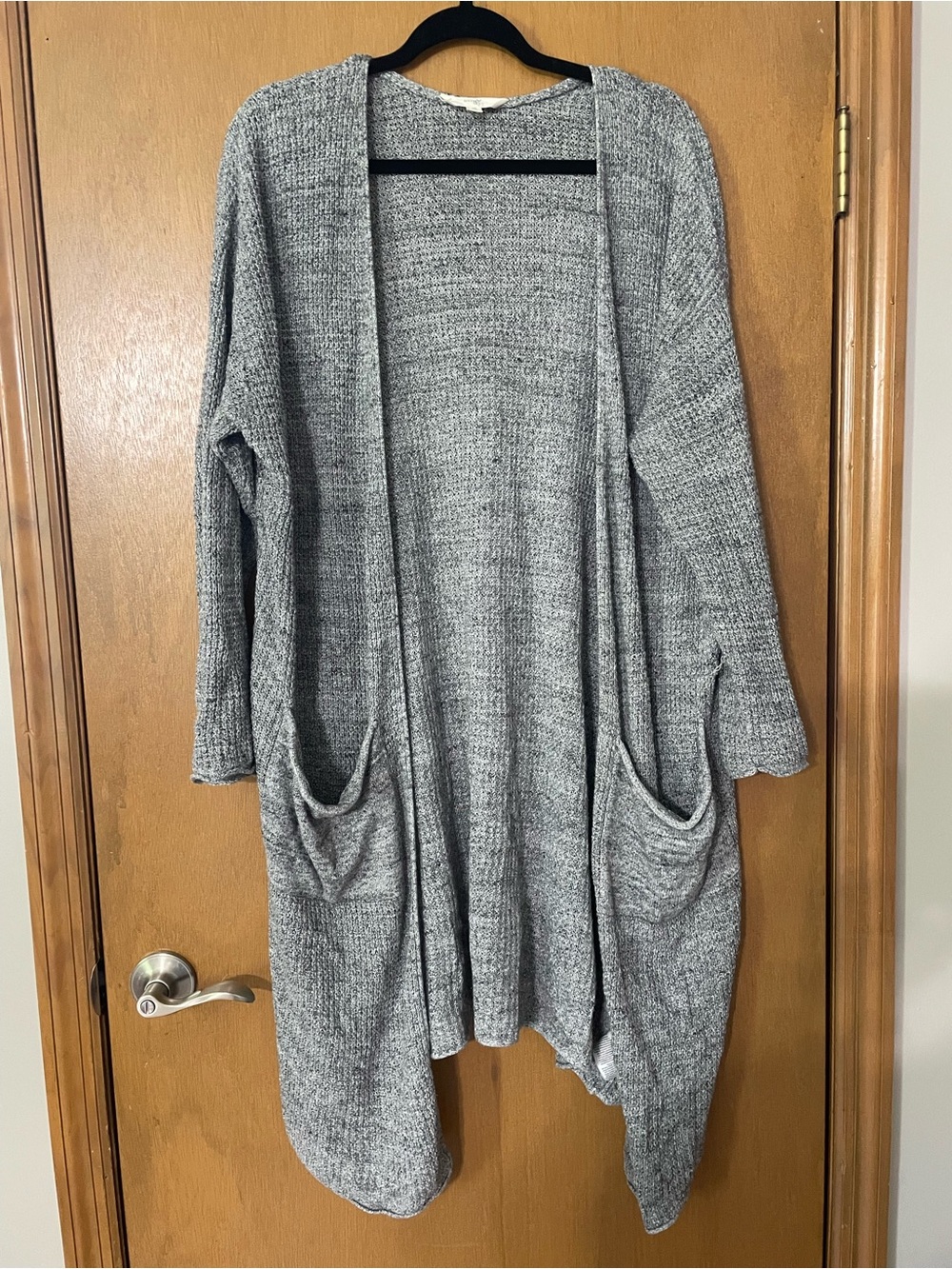 Terra & Sky Heather Gray Open-Front Pocket Cardigan